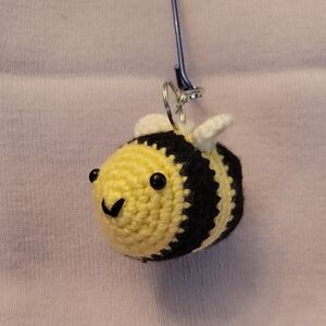 Crochet Bee Key Holder - Yellow and Black